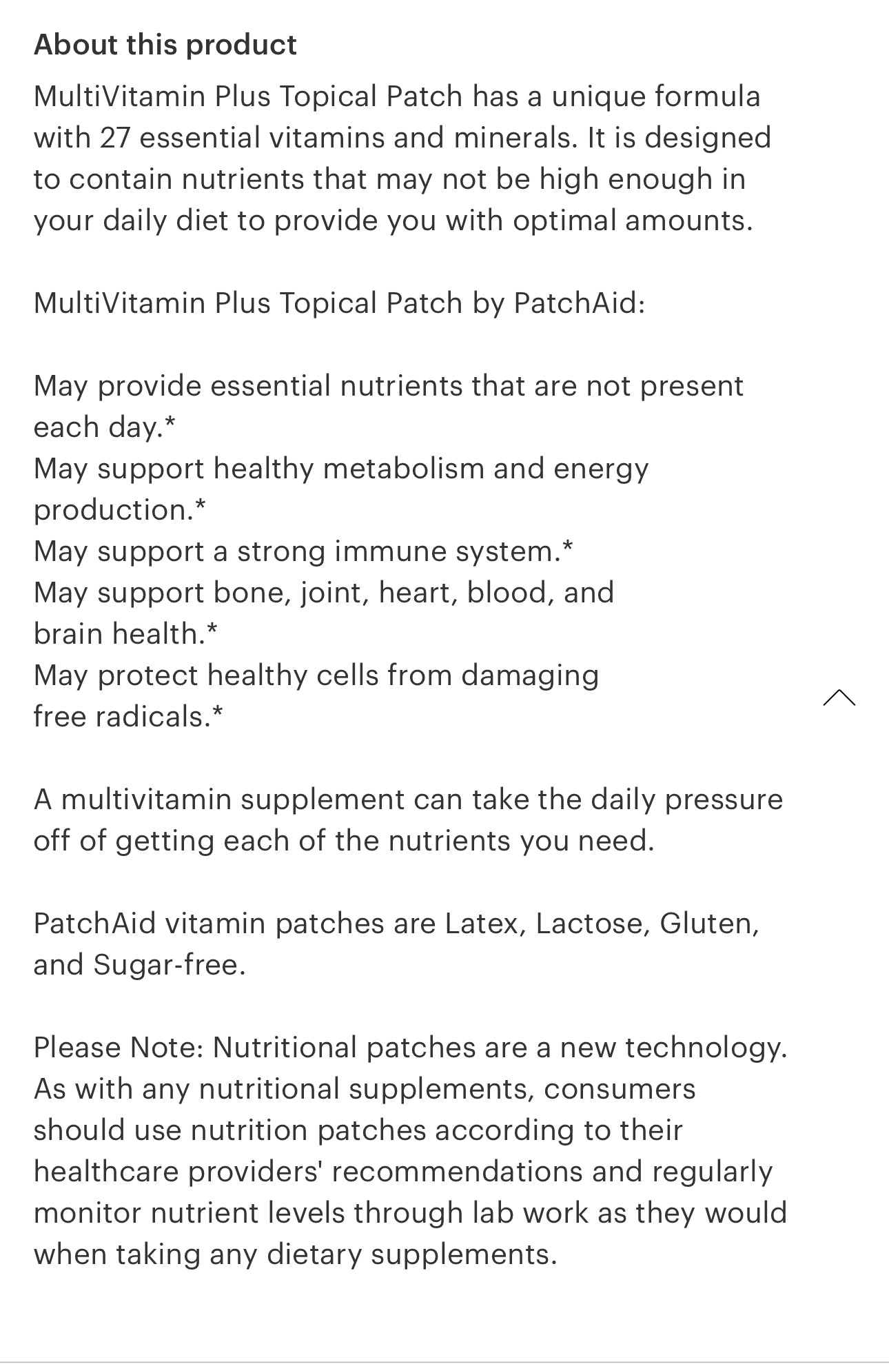 Multivitamin Plus Topical Patch